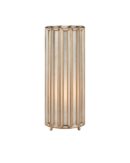 6000-0911 - Daze 1-Light Table Lamp in White & Antique Brass by Currey and Company