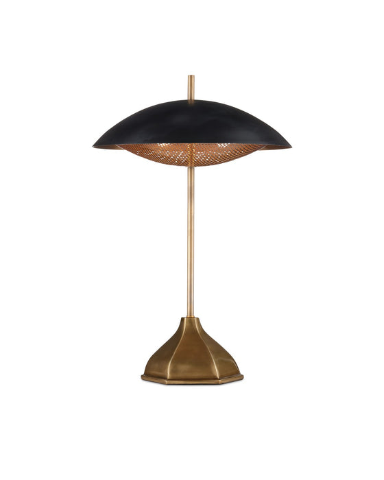 6000-0912 - Domville 2-Light Table Lamp in Antique Brass & Black by Currey and Company