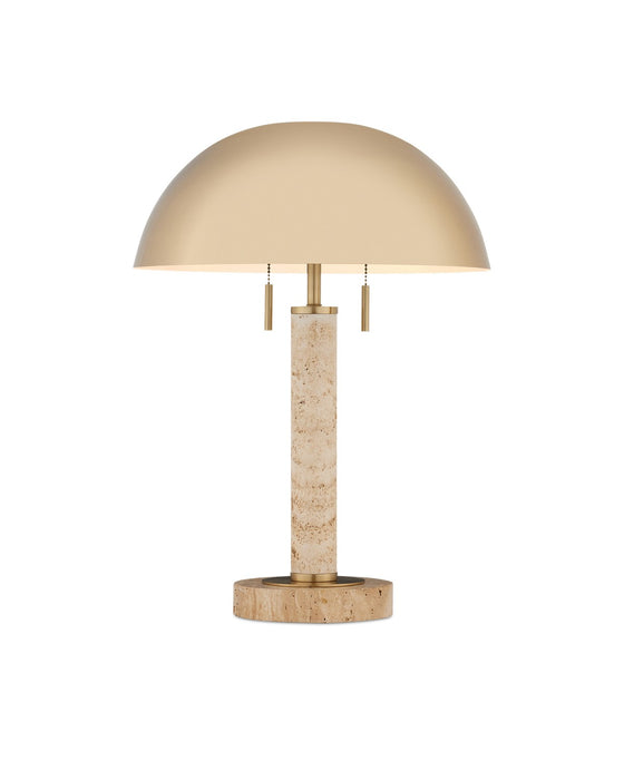 6000-0914 - Miles 2-Light Table Lamp in Brass & Natural by Currey and Company