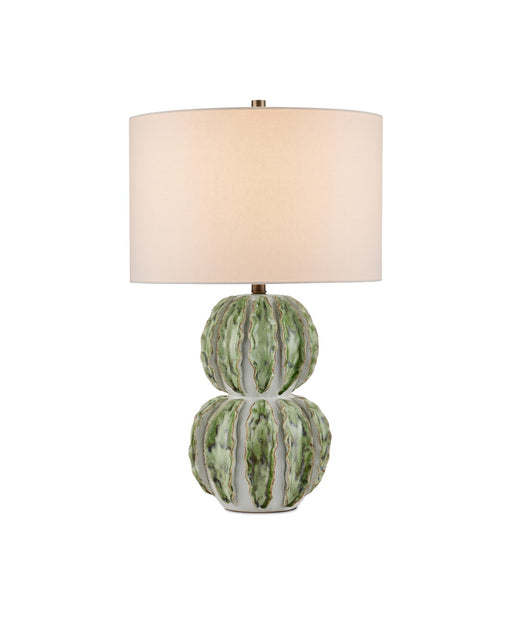 6000-0920 - Kolonos 1-Light Table Lamp in White & Green by Currey and Company