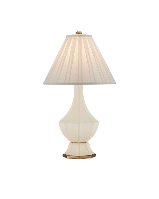 6000-0926 - 1-Light Table Lamp in Beige & Antique Brass by Currey and Company