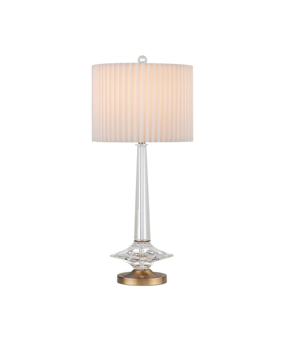 6000-0927 - 1-Light Table Lamp in Clear & Antique Brass by Currey and Company