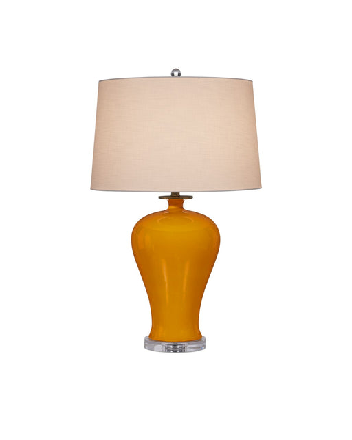 6000-0933 - 1-Light Table Lamp in Imperial Yellow & Clear & Natural Brass by Currey and Company