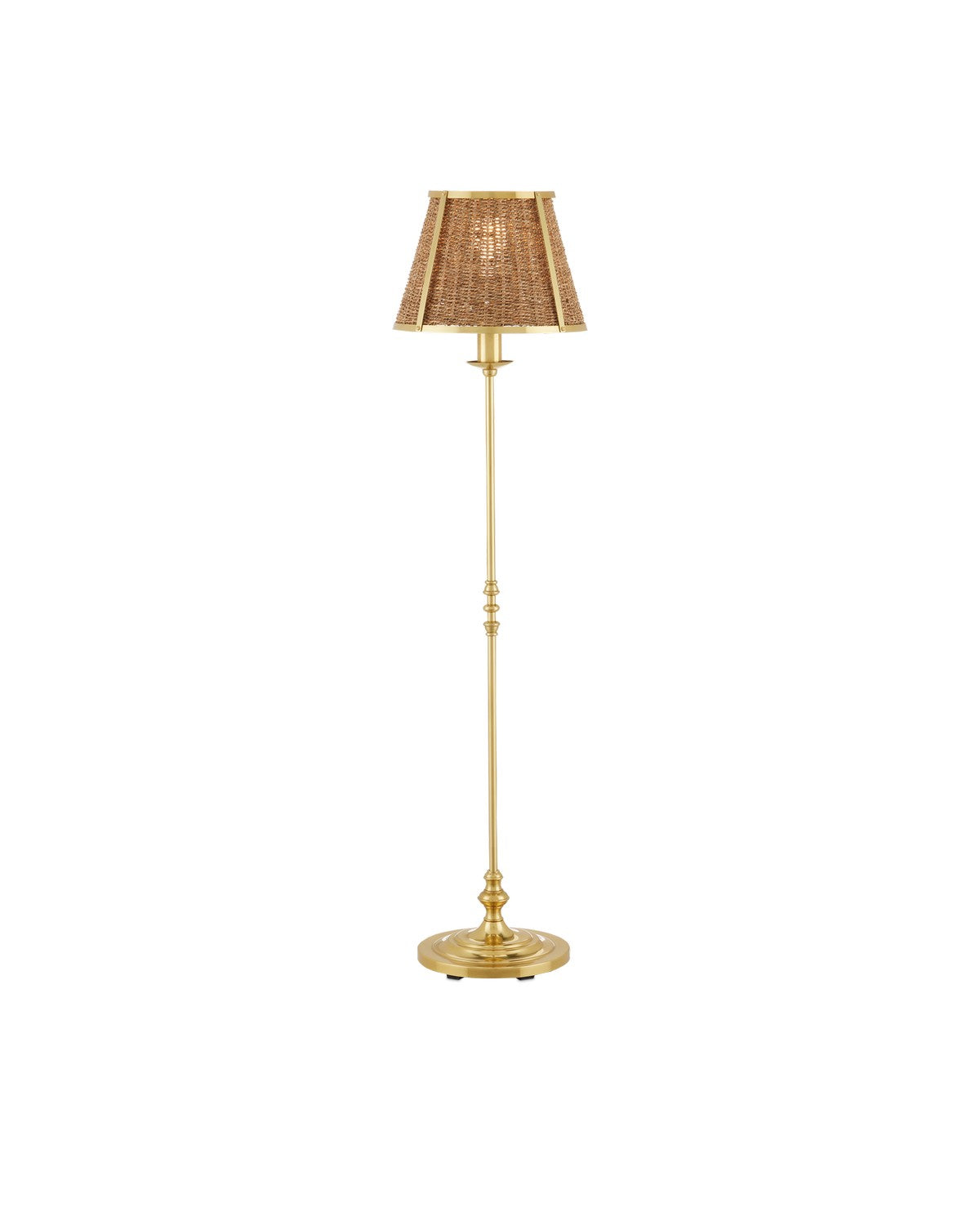 8000-0141 - Deauville 1-Light Floor Lamp in Polished Brass & Natural by Currey and Company