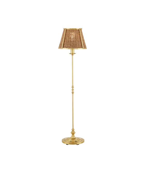 8000-0141 - Deauville 1-Light Floor Lamp in Polished Brass & Natural by Currey and Company