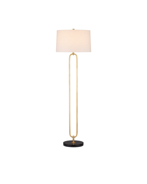 8000-0144 - Glossary 1-Light Floor Lamp in Contemporary Gold Leaf & Natural by Currey and Company