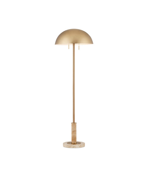 Miles Two Light Floor Lamp in Brass/Natural