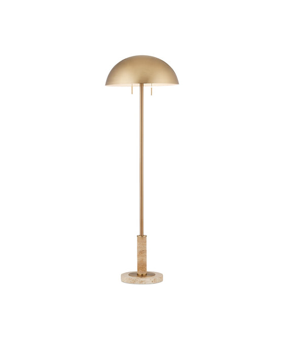 Miles Two Light Floor Lamp in Brass/Natural