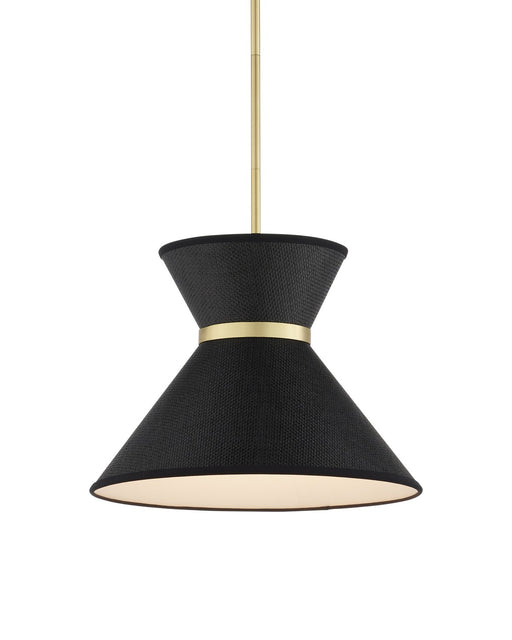 9000-1120 - Avignon 1-Light Pendant in Black & Polished Brass by Currey and Company