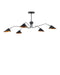 Serpa Five Light Chandelier in French Black/Gold Leaf