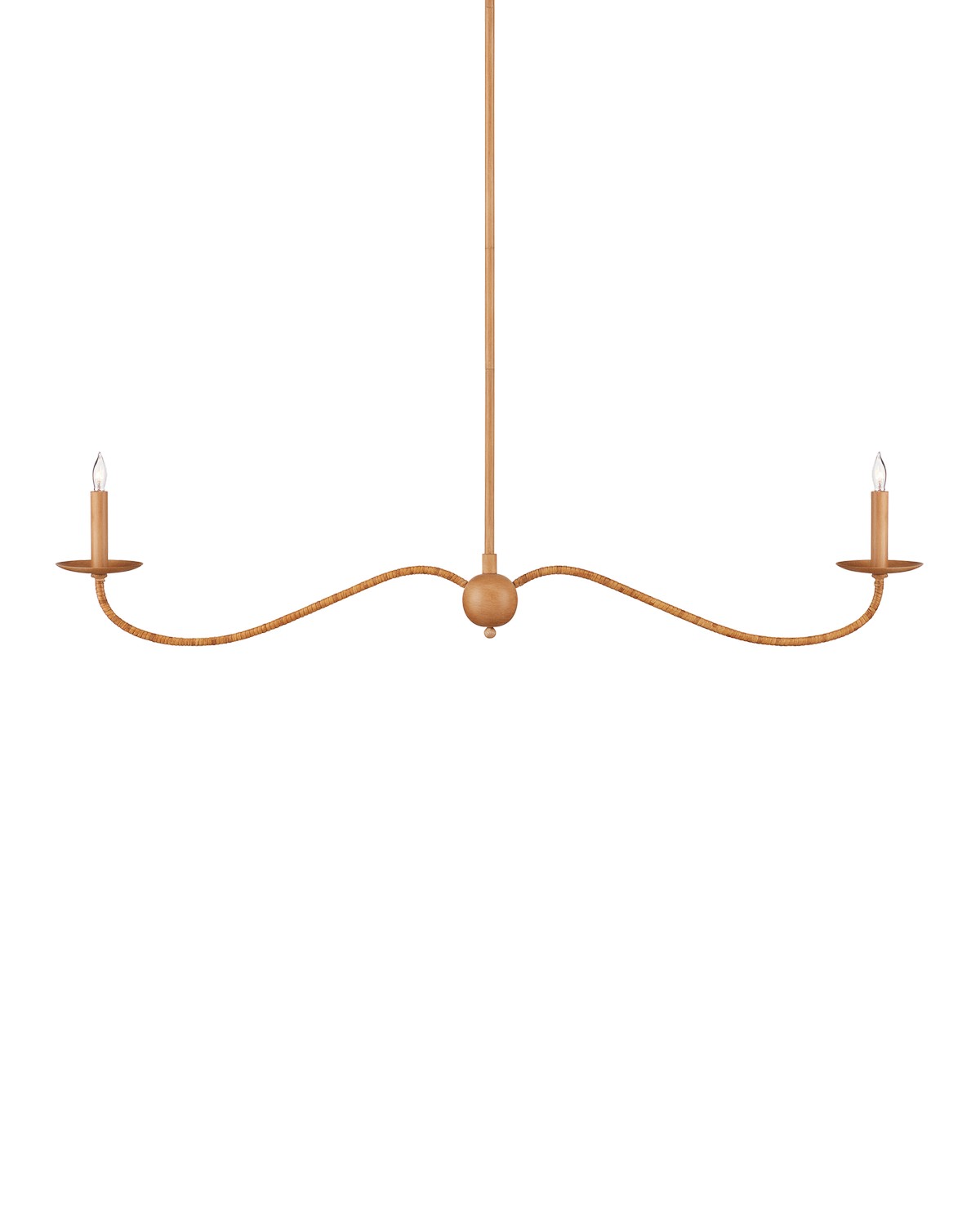 9000-1127 - Saxon 2-Light Chandelier in Saddle Tan & Natural by Currey and Company