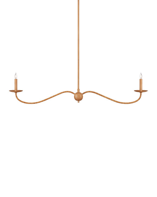 9000-1127 - Saxon 2-Light Chandelier in Saddle Tan & Natural by Currey and Company