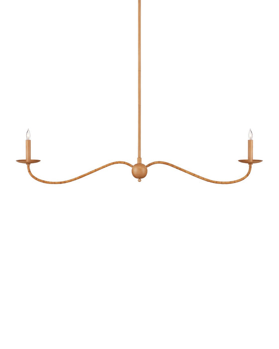 9000-1127 - Saxon 2-Light Chandelier in Saddle Tan & Natural by Currey and Company