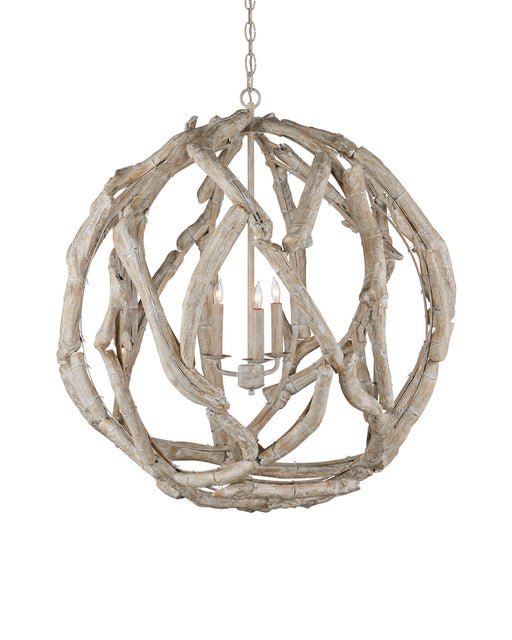 9000-1133 - Driftwood 3-Light Chandelier in Whitewashed Driftwood by Currey and Company