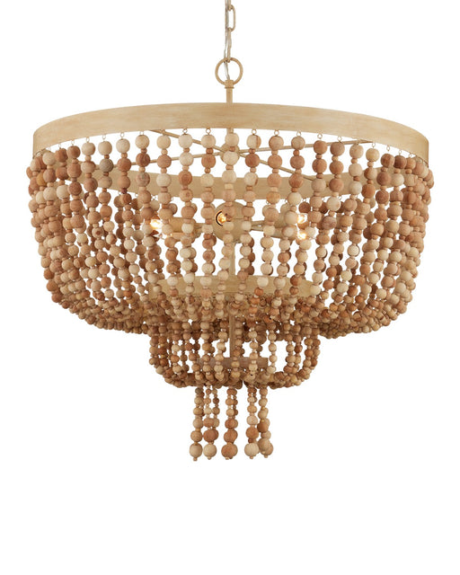 Sabia Six Light Chandelier in Natural/Coco Cream