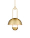 Creighton One Light Semi-Flush Mount in Brass/White