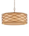 Three Light Pendant in Saddle Tan/Natural