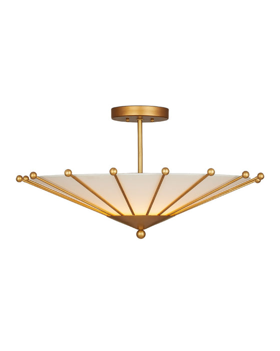 One Light Semi-Flush Mount in Contemporary Gold Leaf/Sugar White