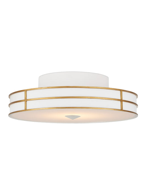 Fielding One Light Flush Mount in Gesso White/Contemporary Gold/Sugar White/White