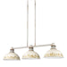 0865-3LP AGV-AI - Kinsley Linear Pendant in Aged Galvanized Steel by Golden Lighting