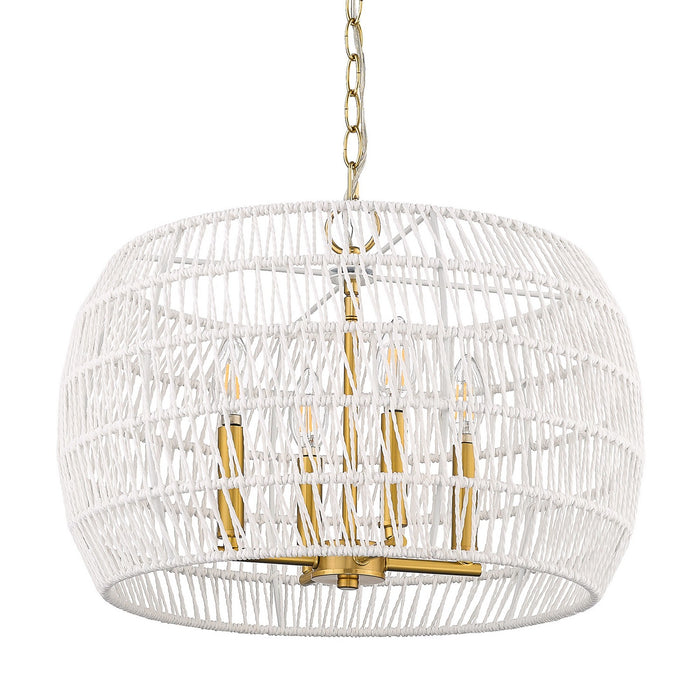 6808-4 MBG-WR - Ellie 4 Light Chandelier in Modern Brushed Gold by Golden Lighting