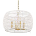 6808-4 MBG-WR - Ellie 4 Light Chandelier in Modern Brushed Gold by Golden Lighting