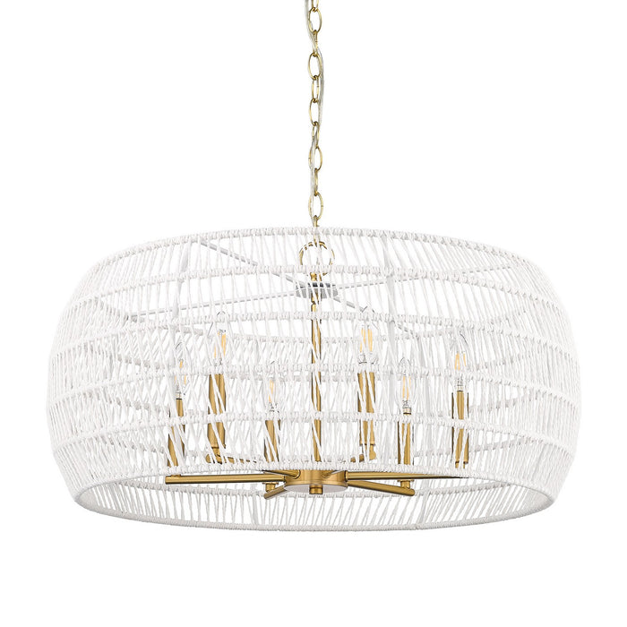 6808-6 MBG-WR - Ellie 6 Light Chandelier in Modern Brushed Gold by Golden Lighting