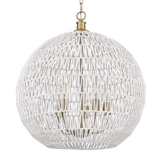 6933-5P BCB-WR - Florence 5 Light Pendant in Brushed Champagne Bronze by Golden Lighting