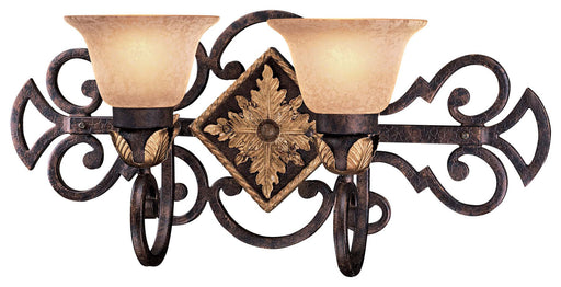 N2232-355- Zaragoza 2-Light Bath Sconce in Golden Bronze with Salon Scavo Glass by Metropolitan