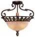 N6241-355- Zaragoza 3-Light Semi-Flush Mount in Golden Bronze with Salon Scavo Glass by Metropolitan