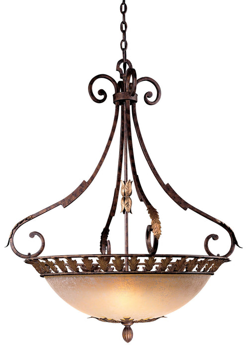 N6242-355- Zaragoza 5-Light Bowl Pendant in Golden Bronze with Salon Scavo Glass by Metropolitan