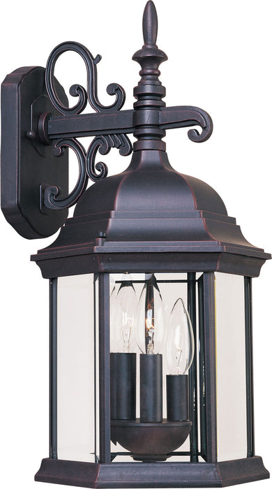 1073CLEB - Builder Cast 3-Light Outdoor Wall Mount in Empire Bronze with Clear Glass by Maxim Lighting