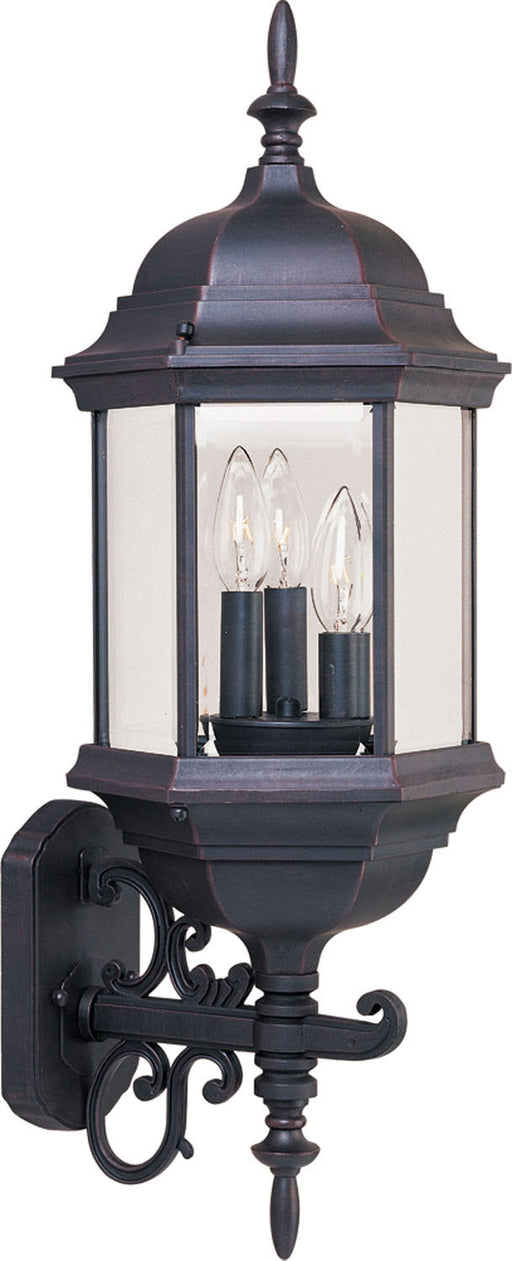 1074CLEB - Builder Cast 3-Light Outdoor Wall Mount in Empire Bronze with Clear Glass by Maxim Lighting