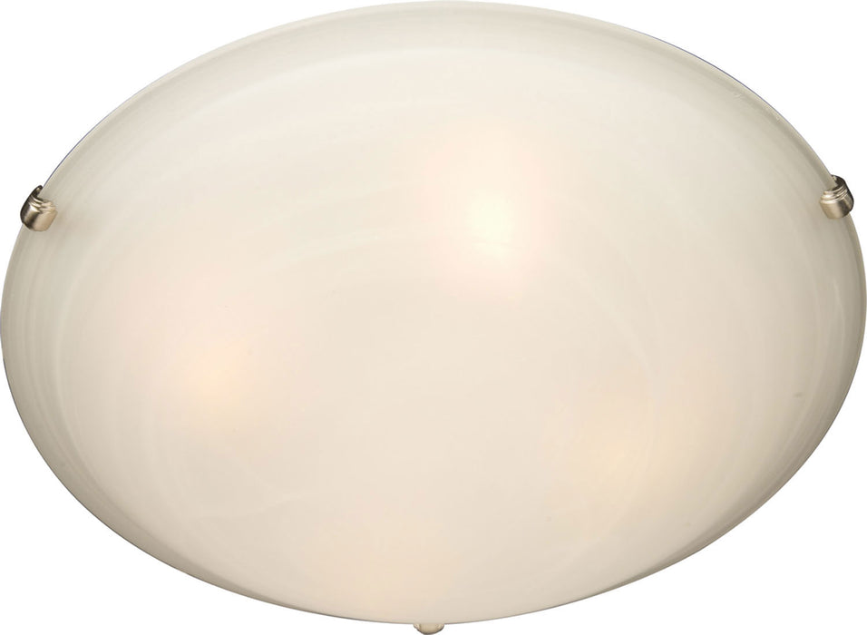 2681MRSN - Malaga 3-Light Flush Mount in Satin Nickel with Marble Glass by Maxim Lighting