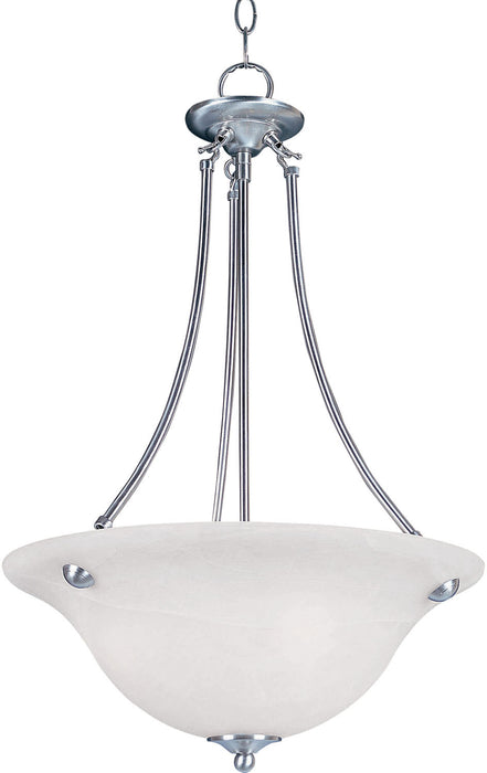 2682MRSN - Malaga 3-Light Invert Bowl Pendant in Satin Nickel with Marble Glass by Maxim Lighting