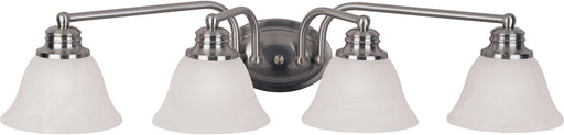 2689MRSN - Malaga 4-Light Bath Vanity in Satin Nickel with Marble Glass by Maxim Lighting