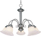 2698MRSN - Malaga 5-Light Chandelier in Satin Nickel with Marble Glass by Maxim Lighting