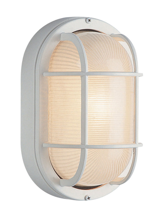 41005 WH- Aria 1-Light Bulkhead in White with Ribbed Frosted Glass by Trans Globe Lighting