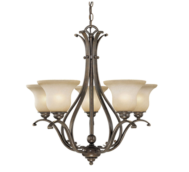 CH35405RBZ/B- Monrovia 5-Light Chandelier in Royal Bronze by Vaxcel