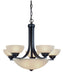 208-78- Fireside 2-Tier Bowl Chandelier in Bolivian with Carmelized Glass by Dolan Designs