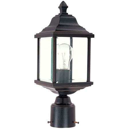 932-20- Charleston Outdoor 1-Light Post Mount in Antique Bronze with Beveled Glass by Dolan Designs