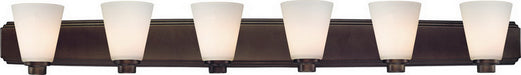 3406-62- Southport 6-Light Bath Fixture in Heirloom Bronze with Satin White Glass by Dolan Designs