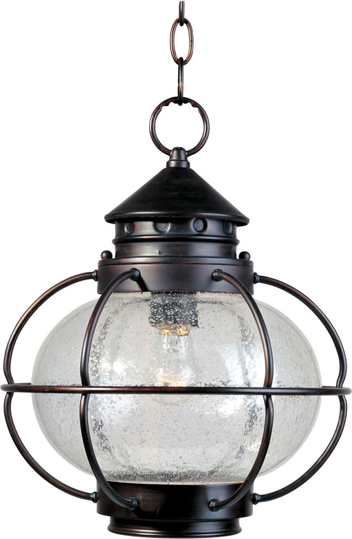 30506CDOI - Portsmouth 1-Light Outdoor Hanging Lantern in Oil Rubbed Bronze with Seedy Glass by Maxim Lighting