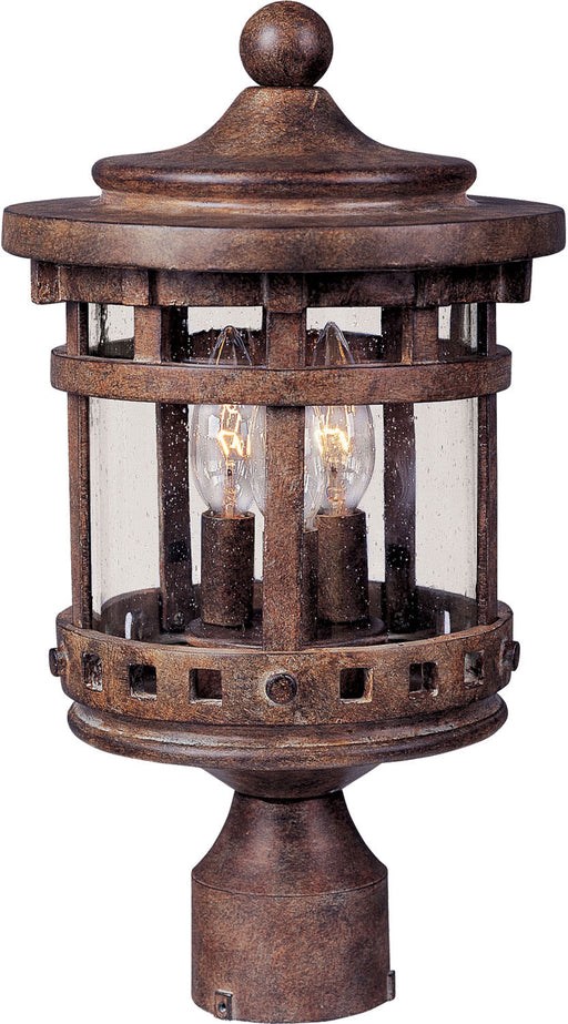 3137CDSE - Santa Barbara Cast 3-Light Outdoor Pole/Post Lantern in Sienna with Seedy Glass by Maxim Lighting