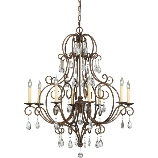 Chateau Eight Light Chandelier in Mocha Bronze