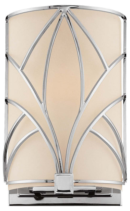 N2921-1-77- Storyboard 1-Light Wall Sconce in Chrome with Etched Opal Glass by Metropolitan