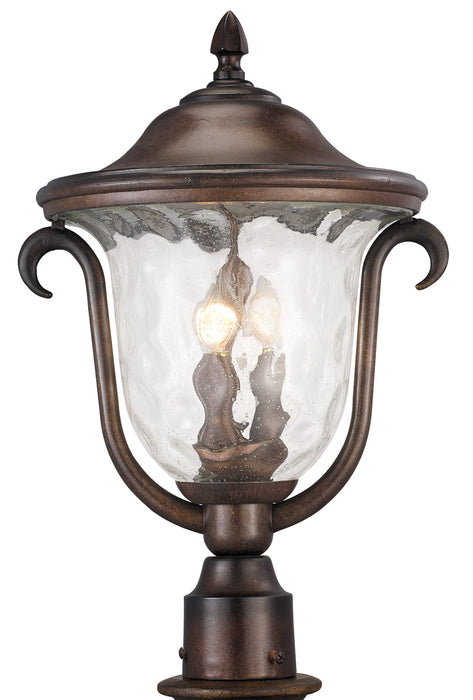 9012BB- Gothic Santa Barbara Outdoor 3-Light Medium Post Mount Lantern in Burnished Bronze by Kalco