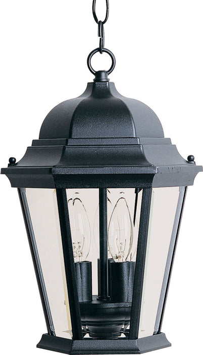 1009BK - Westlake Cast 3-Light Outdoor Hanging Lantern in Black with Clear Glass by Maxim Lighting