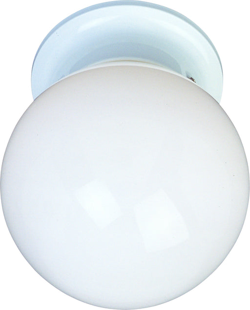 5889WTWT - Essentials 1-Light Flush Mount in White with White Glass by Maxim Lighting