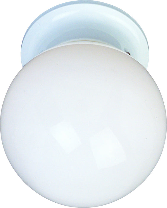 5889WTWT - Essentials 1-Light Flush Mount in White with White Glass by Maxim Lighting